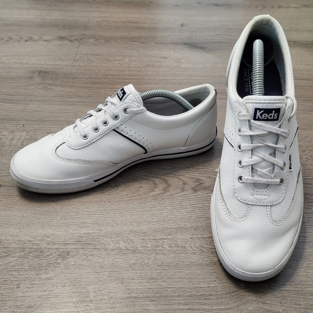 Keds Womens Courty Core White Leather Low Top Sneakers Casual WH60071 Size 8
